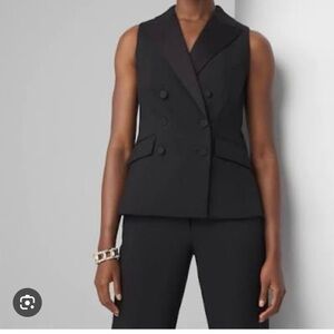 White House Black Market double breasted tuxedo vest 0P NWT